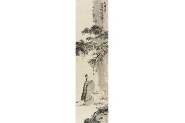 著名画家李亚人物画作品《仁者寿》