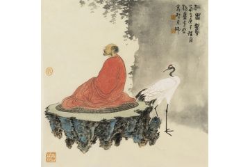 著名画家李亚人物画作品《仁者图》
