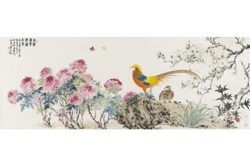 中美协会员李亚花鸟画作品《玉堂富贵锦绣迎春》
