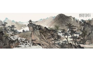 著名山水画画家周扬波新品字画《心宽忘地窄》