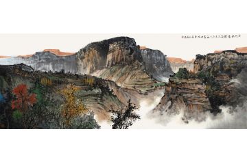 著名山水画画家周扬波新品字画《太行秋意浓》