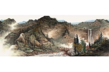 中美协会员周扬波山水画作品《太行秋色》