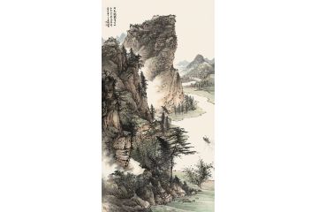 著名山水画画家周扬波新品字画《水光敛艳晴方好》