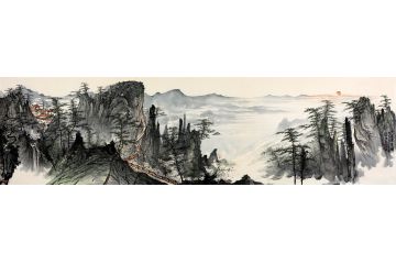 著名山水画画家周扬波新品字画《日出东方》