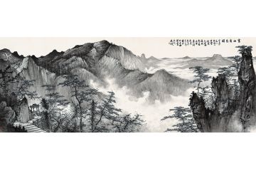 著名山水画画家周扬波新品字画《灵山秀色》