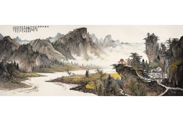 著名山水画画家周扬波新品字画《南国秋韵》