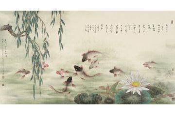 中美协会员蓝健康工笔花鸟画作品《天保定尔,以莫不兴》
