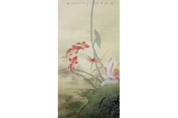 当代实力派画家蓝健康工笔花鸟画作品《和谐有余》