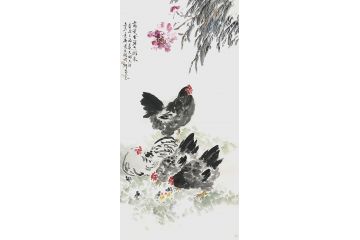 家居装饰画 曹金华写意花鸟画《富贵花开》