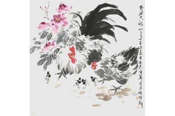 家居装饰画 曹金华写意花鸟画《花开吉祥如意》