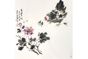  河南美协会员曹金华写意花鸟画《花开吉祥》