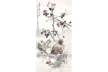 家居装饰画 曹金华写意花鸟画《花开吉祥如意》