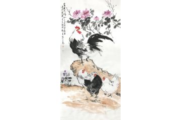河南美协会员曹金华写意花鸟画《富贵吉祥如意》
