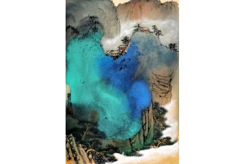 瞿塘新品力作小尺寸国画山水画《穷款》