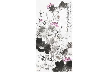 家居装饰画 曹金华写意花鸟画《荷花》