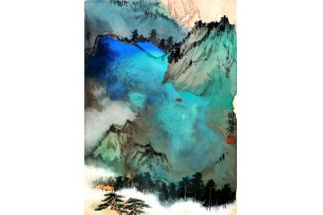 瞿塘新品力作小尺寸泼墨山水画《穷款》