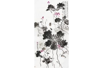 家居装饰画 曹金华写意花鸟画《荷花》