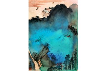 瞿塘国画创作小尺寸山水画新品《穷款》