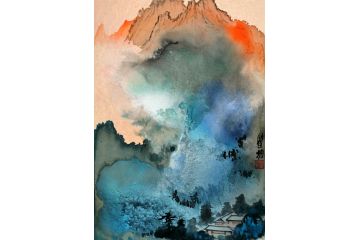 泼墨小品 瞿塘国画新品力作山水画《穷款》
