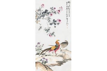 家居装饰画 曹金华写意花鸟画《锦上添花》