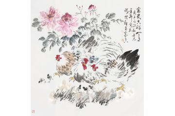 家居装饰画 曹金华写意花鸟画《富贵吉祥如意》