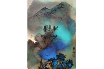 瞿塘新品创作国画泼墨山水画《穷款》