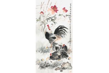 河南美协会员曹金华写意花鸟画《富贵花开满园吉祥》
