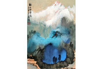 瞿塘新品力作小尺寸山水画《溪山雪霁图》