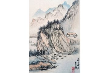 瞿塘国画新品小尺寸写意山水画《穷款》