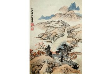 瞿塘新品创作国画小尺寸写意山水画《穷款》