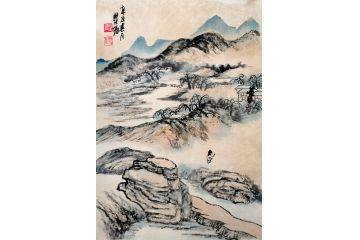 瞿塘新品小尺寸写意山水画作品《穷款》