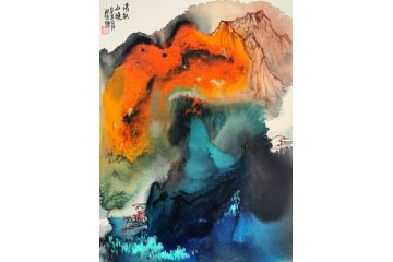 瞿塘新品力作小尺寸山水画《清秋山晚》