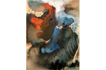 小品装饰画 瞿塘新品国画山水画《穷款》