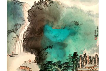 瞿塘国画小尺寸山水画国画作品《穷款》