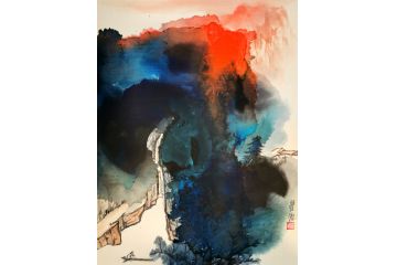 瞿塘创作国画山水画小尺寸新品《穷款》