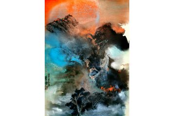 瞿塘新品国画小尺寸山水画作品《穷款》