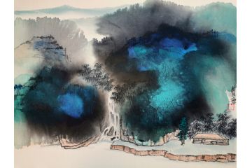 瞿塘国画新品力作小尺寸山水画《穷款》