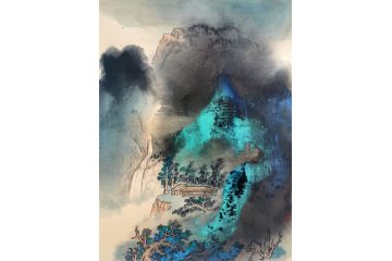 小品装饰画 瞿塘新品创作山水画《穷款》