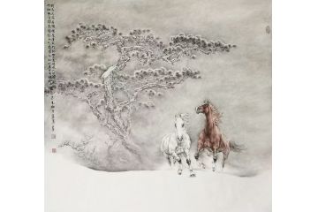 孟宪涛新品动物画《胡马大宛名,锋棱瘦骨成》