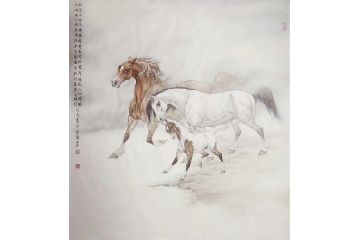 孟宪涛国画创作动物画《胡马大宛名,锋棱瘦骨成》