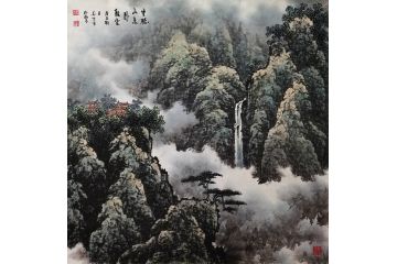 国家一级美术师张美生写意山水画新品《坐听山泉卧观云》