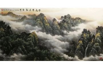国家一级美术师张美生写意山水画新品《登高望远观朝晖》