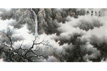 国家一级美术师张美生写意山水画新品《大风起兮云飞扬》