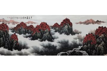 客厅装饰画 张美生写意山水画《革命的摇篮井冈山》