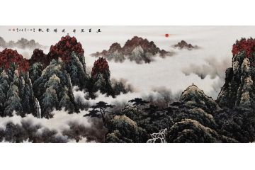 国家一级美术师张美生写意山水画新品《五百里井冈祥云飘》