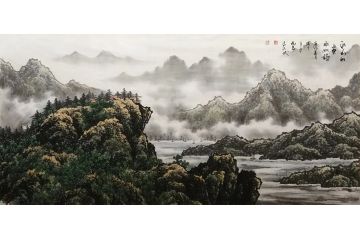 客厅装饰画 张美生写意山水画《江山如画》