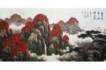 国家一级美术师张美生写意山水画新品《五百里井冈祥云飘》