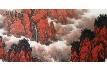 国家一级美术师张美生写意山水画新品《祥云绕山行》