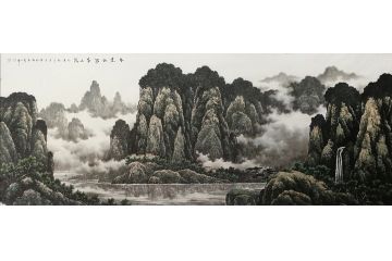 国家一级美术师张美生写意山水画新品《不尽江河万古流》