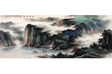 张绪洪新品力作六尺横幅国画山水画《江山永固》